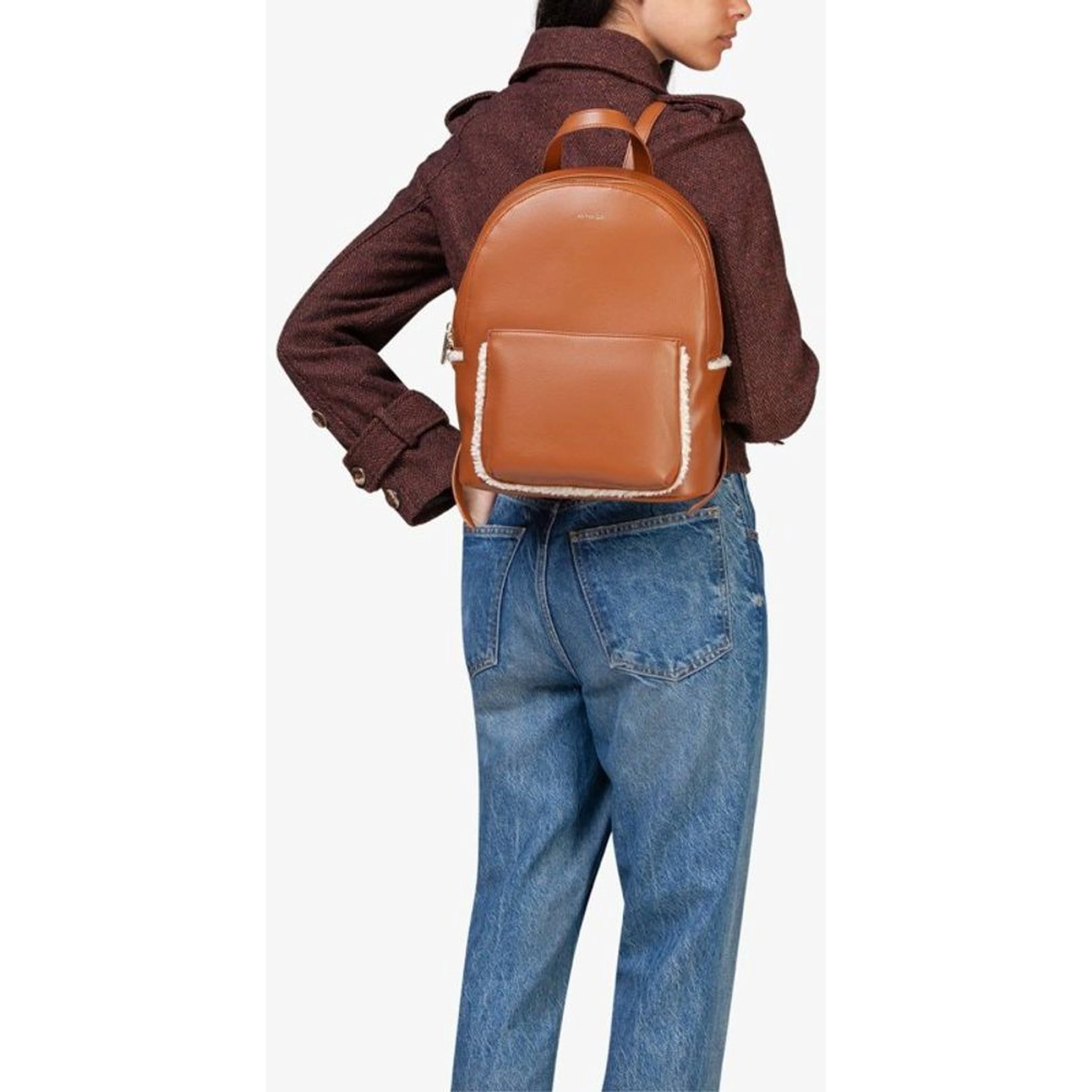 Brown Polyethylene Backpack