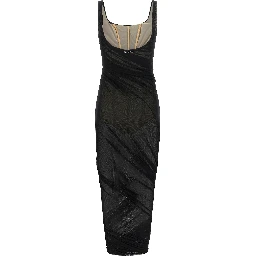 Black Polyamide Midi Dress