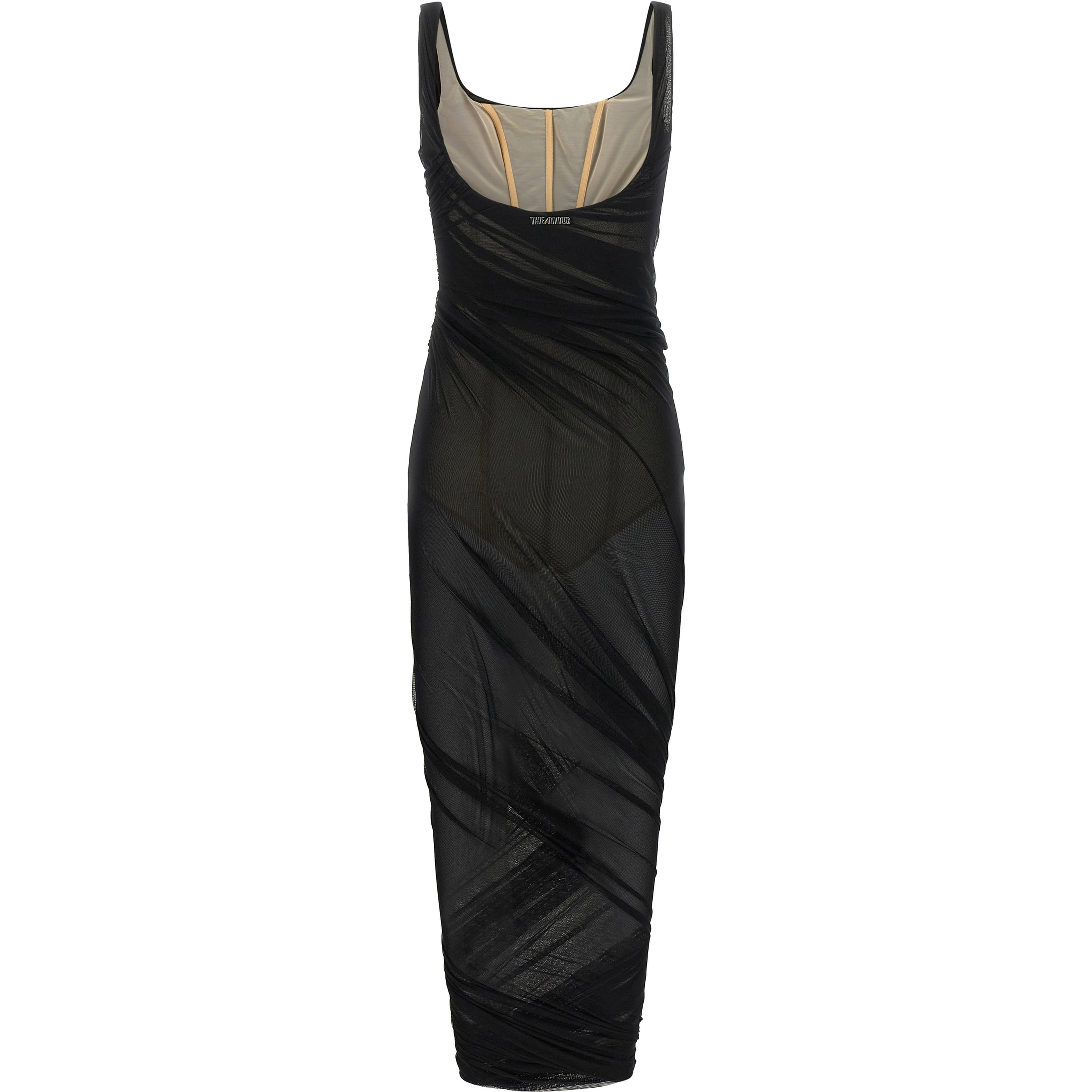 Black Polyamide Midi Dress