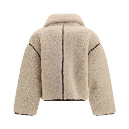 Beige Polyester Full-Length Jacket
