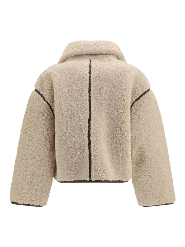Beige Polyester Full-Length Jacket alternative