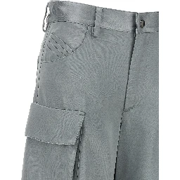 Gray Viscose Cargo Pants