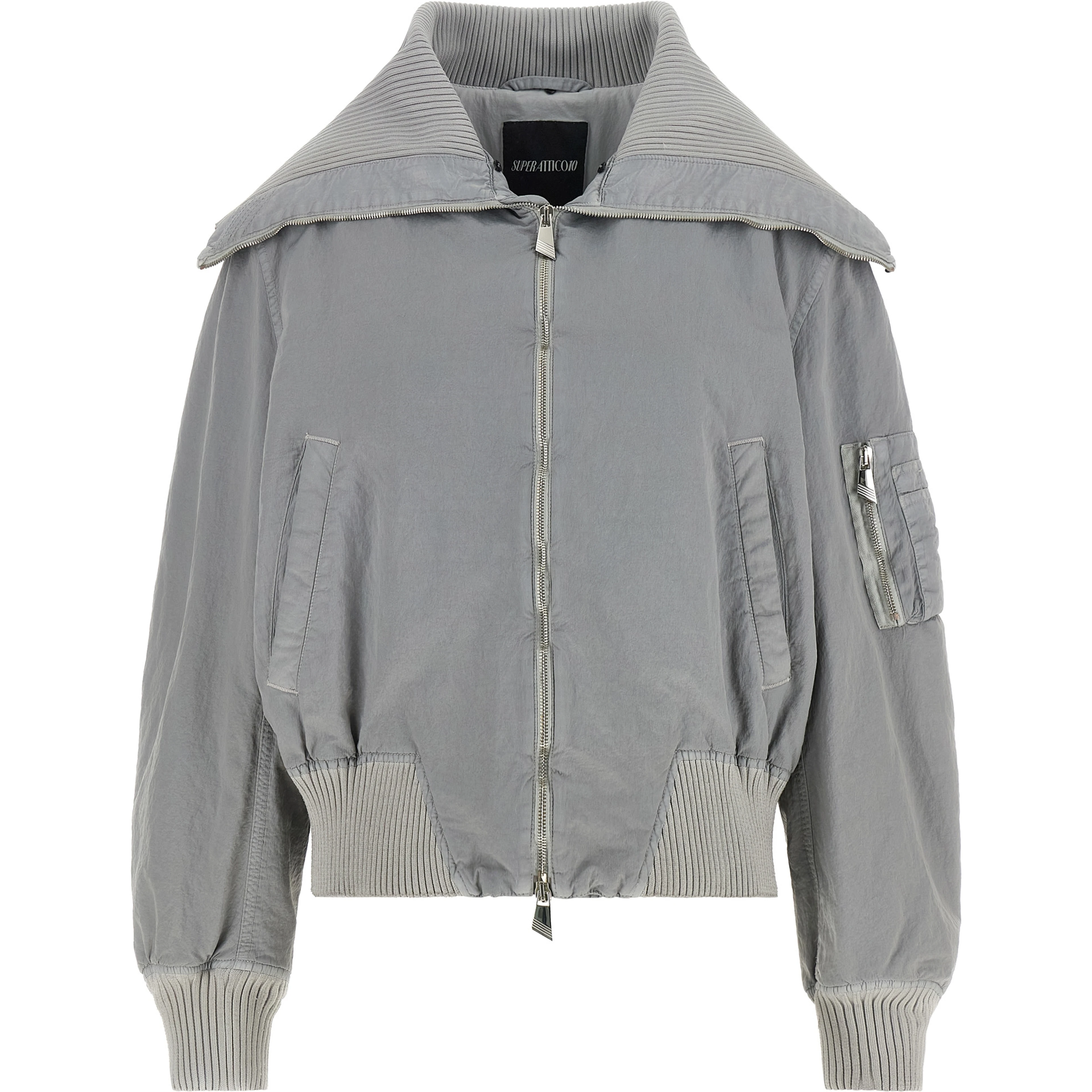 Gray Polyamide Bomber
