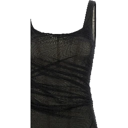 Black Polyamide Midi Dress