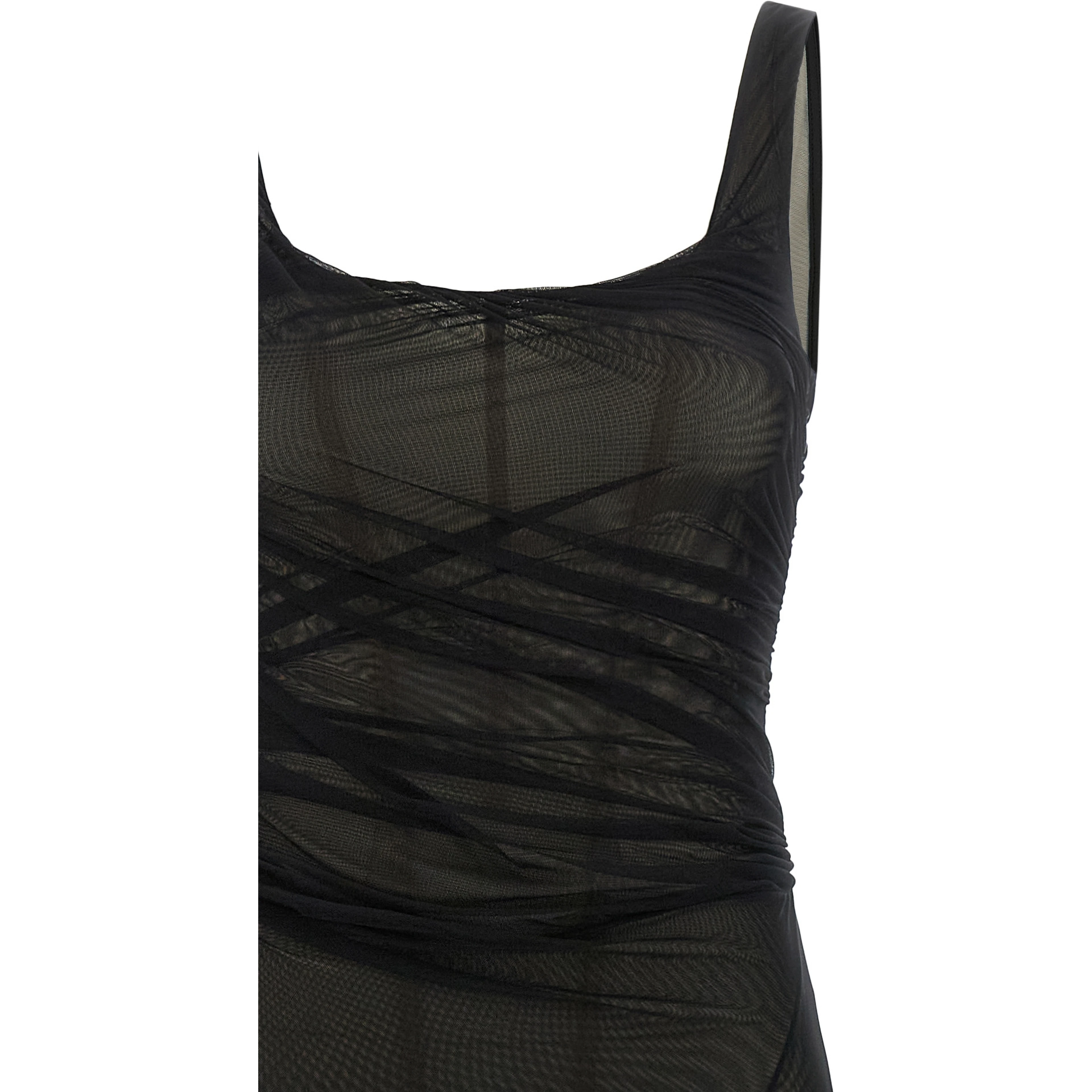 Black Polyamide Midi Dress