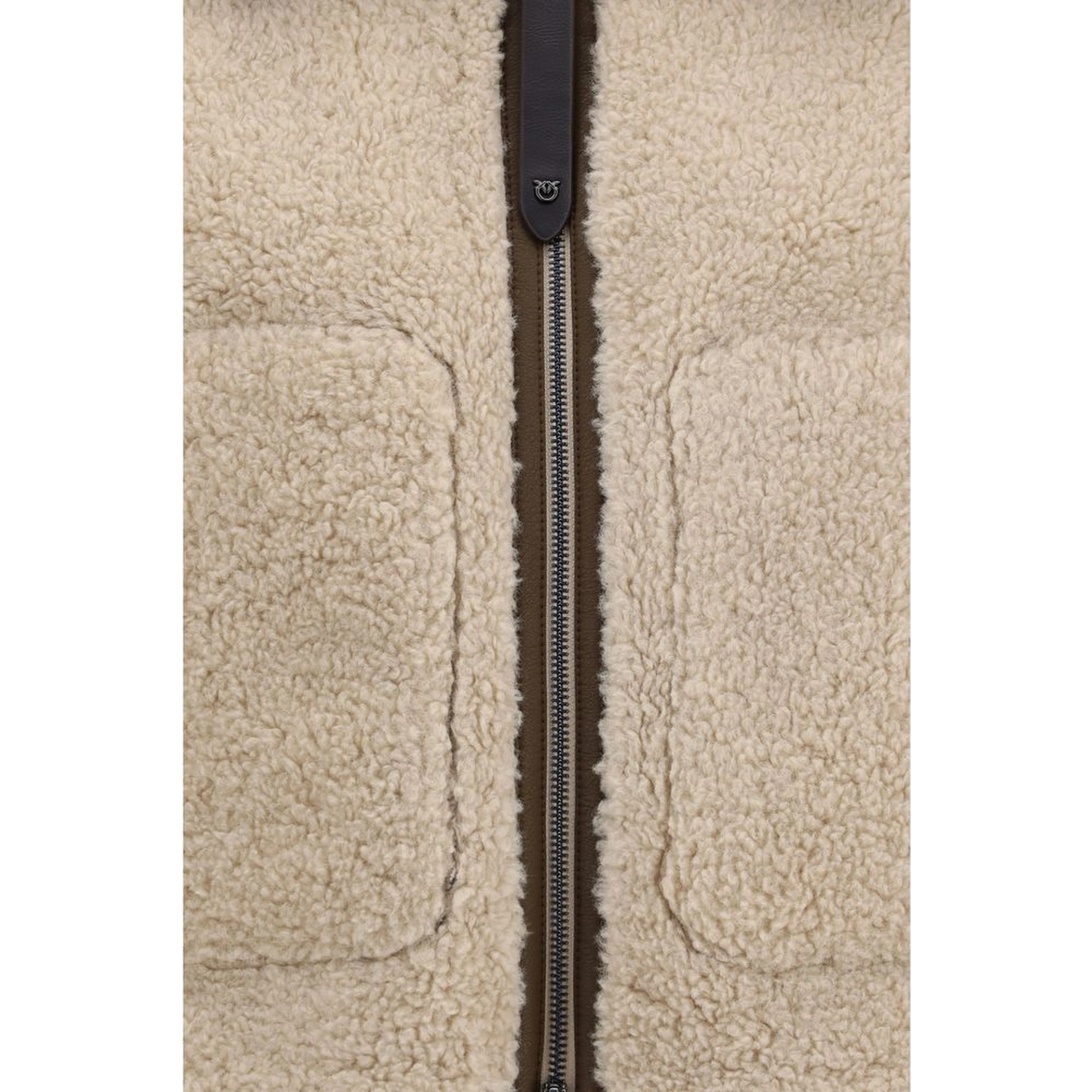 Beige Polyester Full-Length Jacket