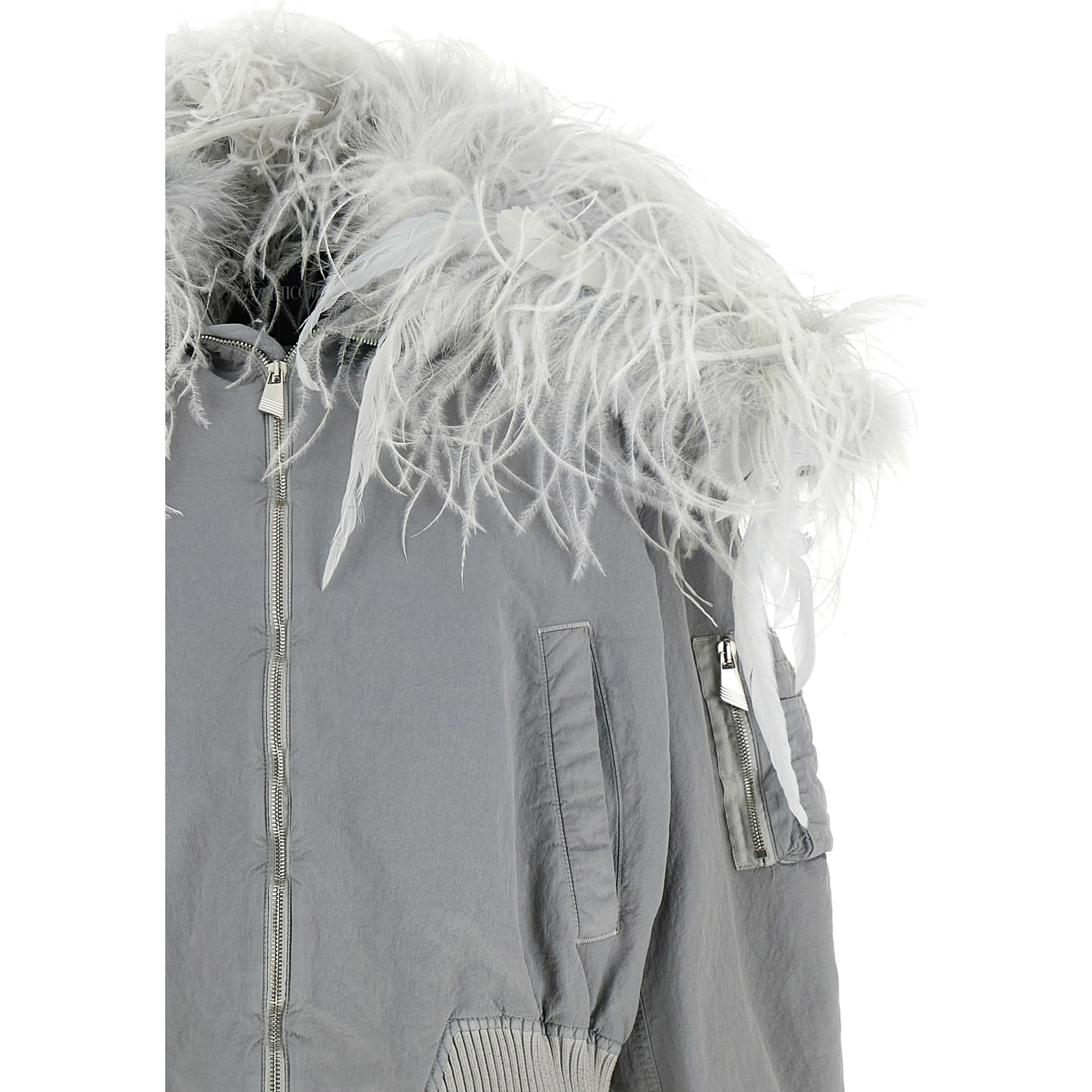 Gray Polyamide Bomber