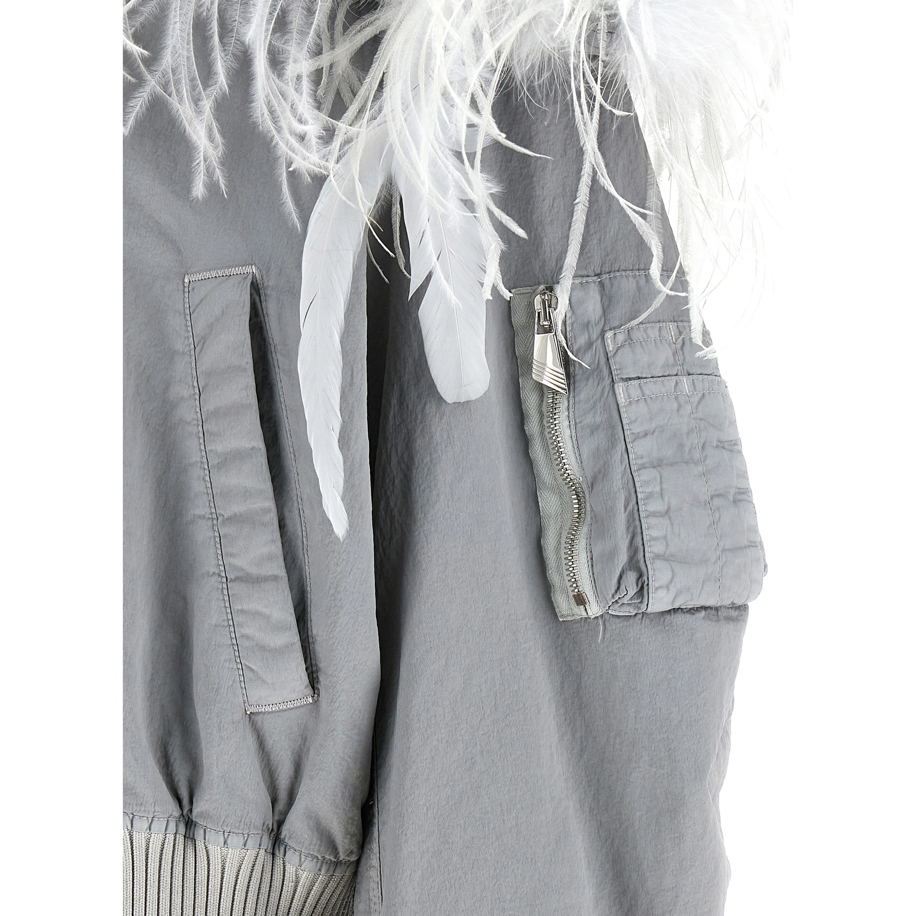 Gray Polyamide Bomber