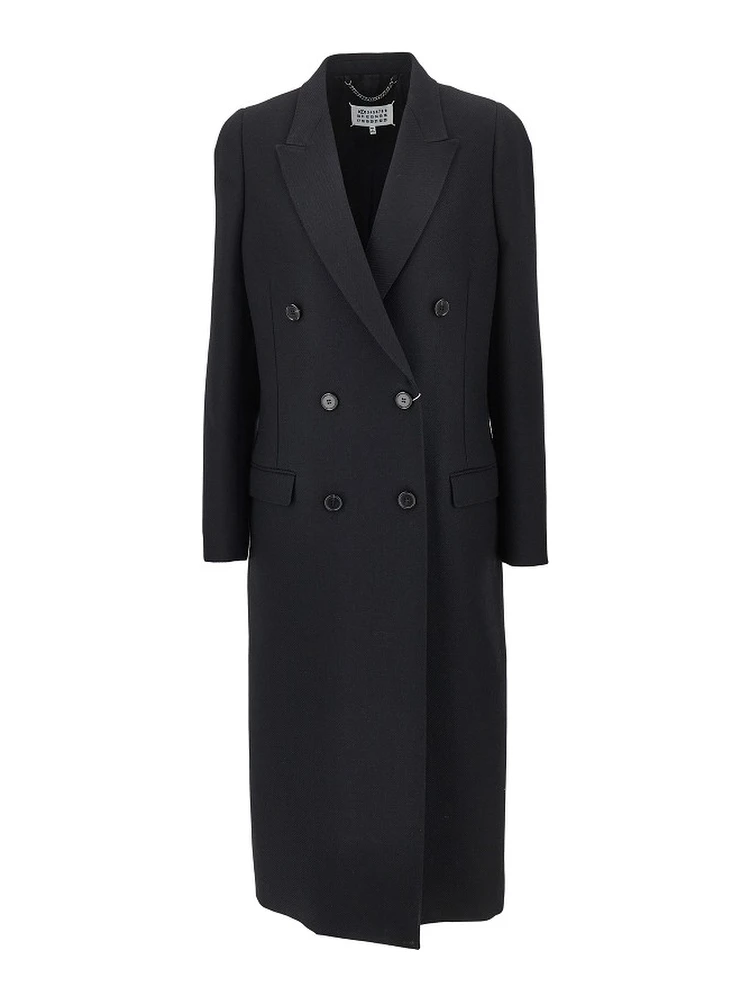 'Stockman Shoulder' long wool coat