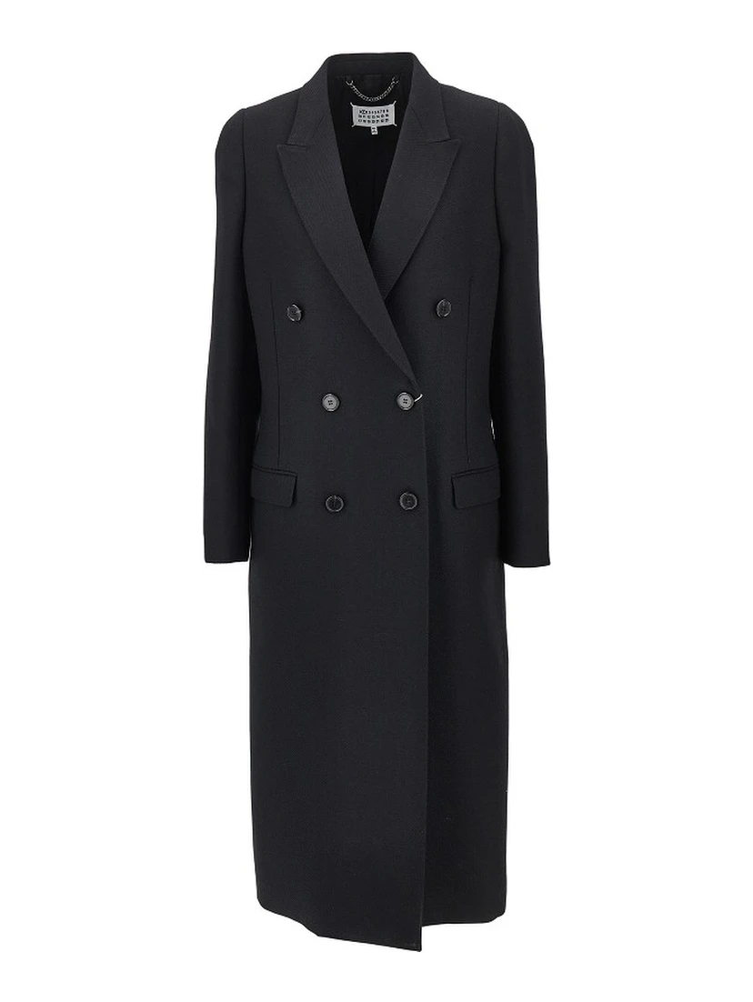 'Stockman Shoulder' long wool coat