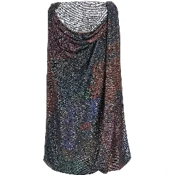 Sequinned draped midi skirt