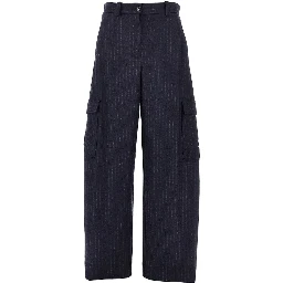 Pinstriped flannel cargo pants