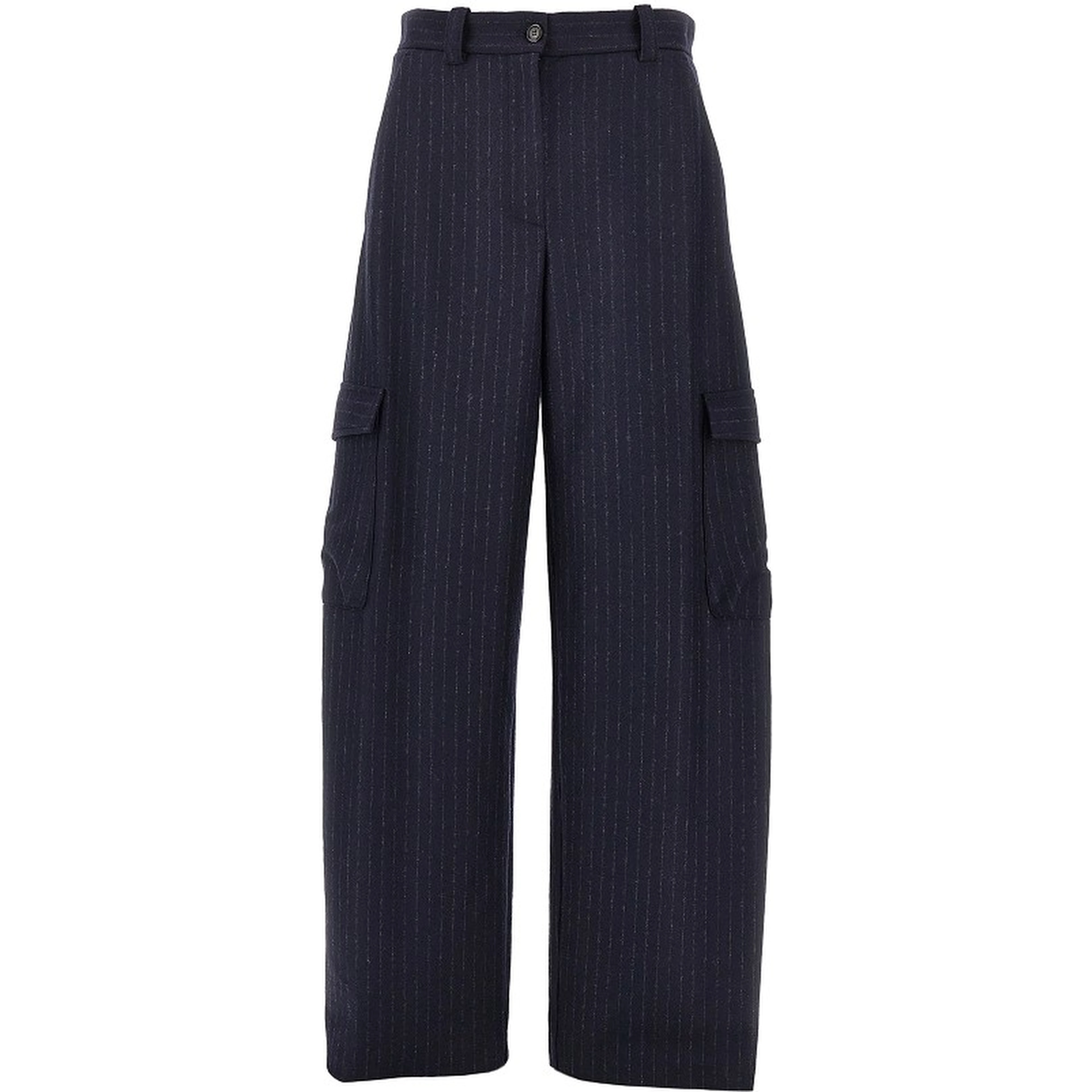 Pinstriped flannel cargo pants