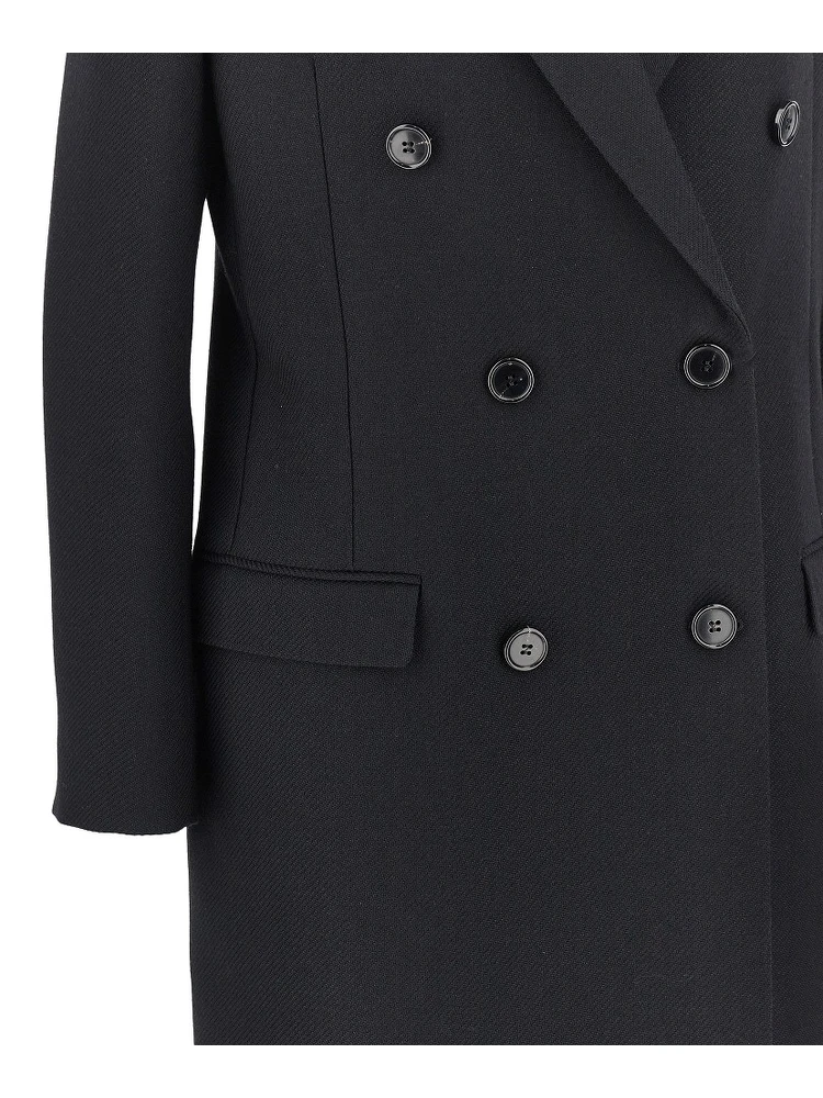 'Stockman Shoulder' long wool coat alternative