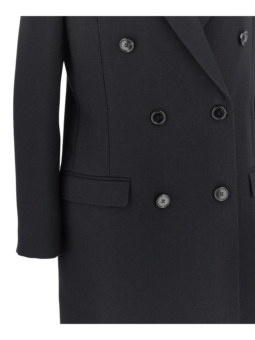 'Stockman Shoulder' long wool coat