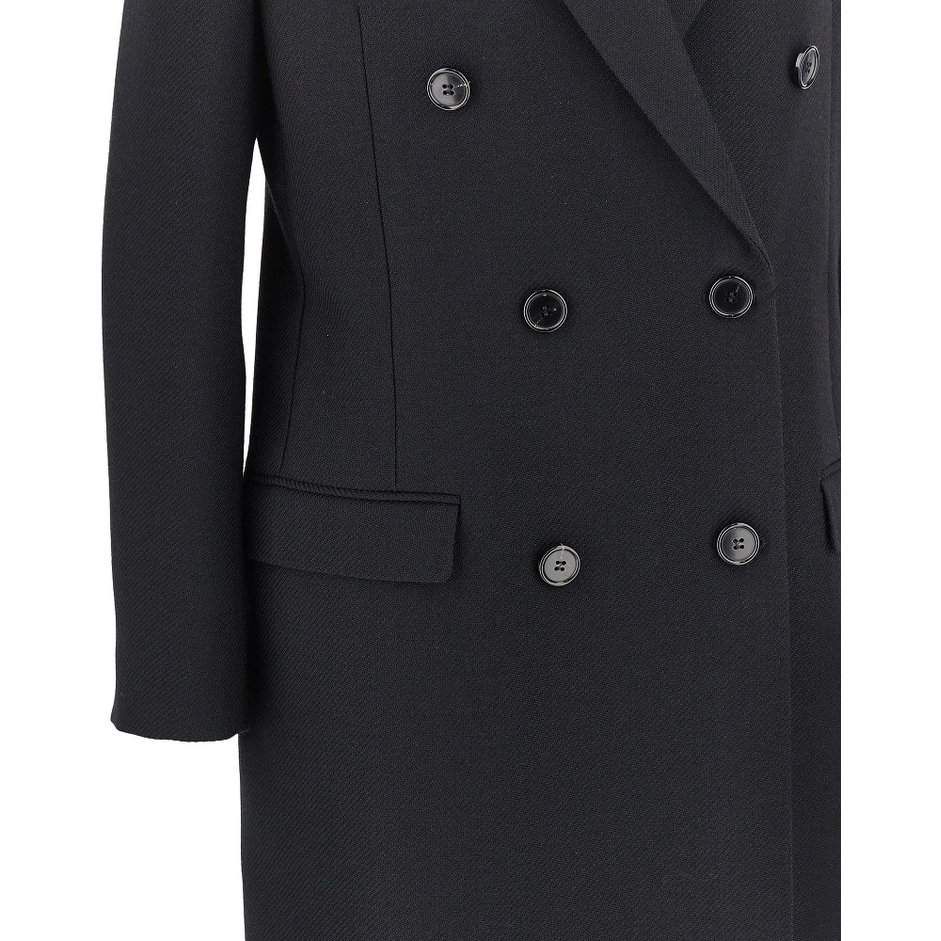 'Stockman Shoulder' long wool coat