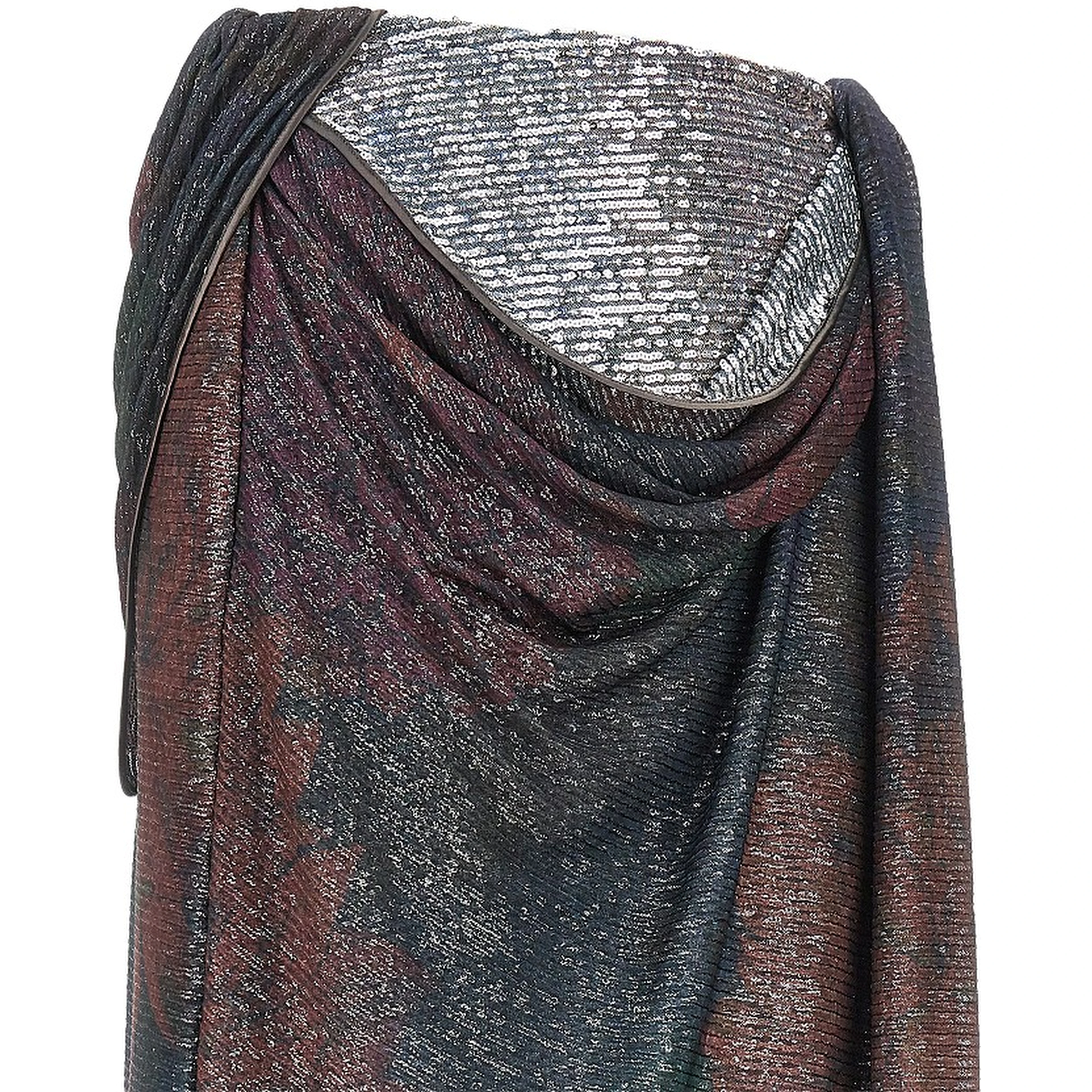 Sequinned draped midi skirt