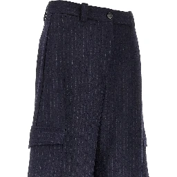Pinstriped flannel cargo pants
