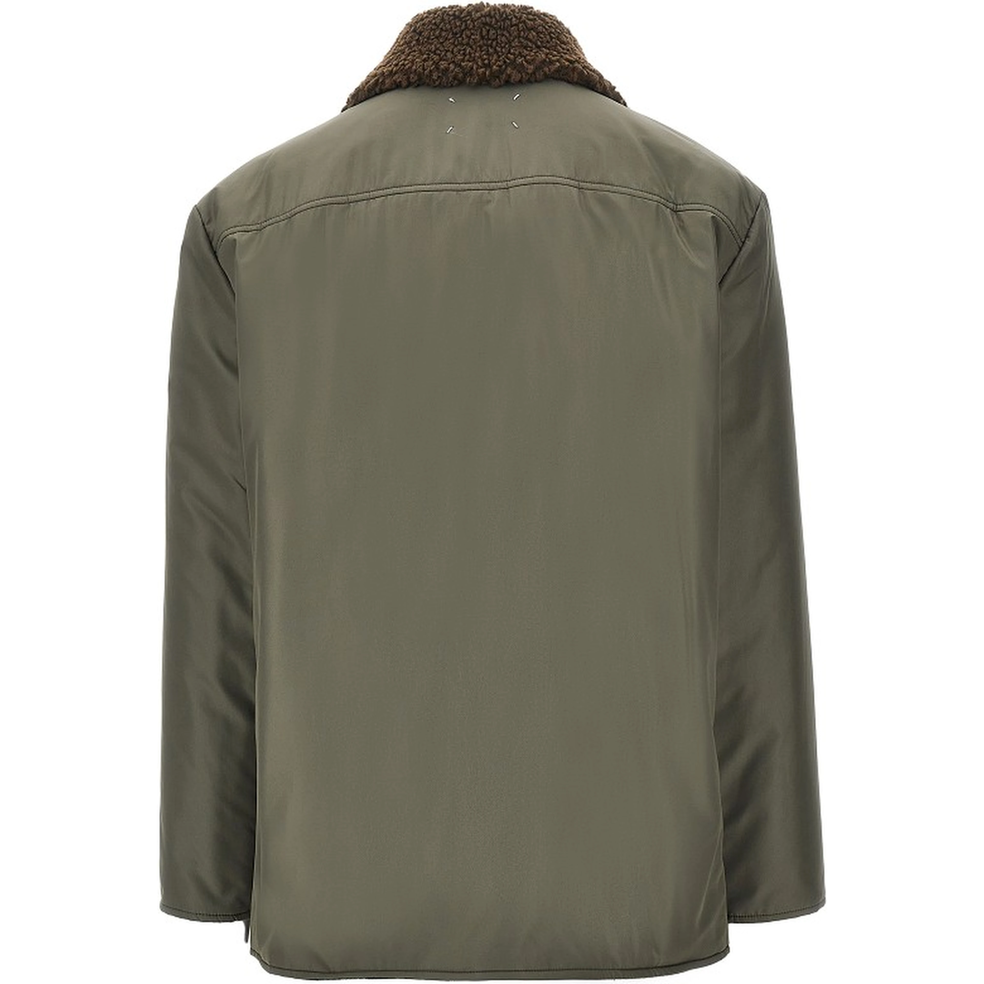 Padded jacket with shearling-effect collar