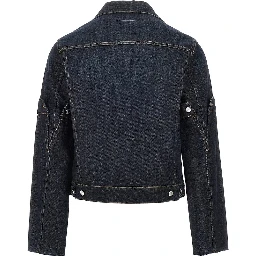 Upside-down sleeves denim jacket