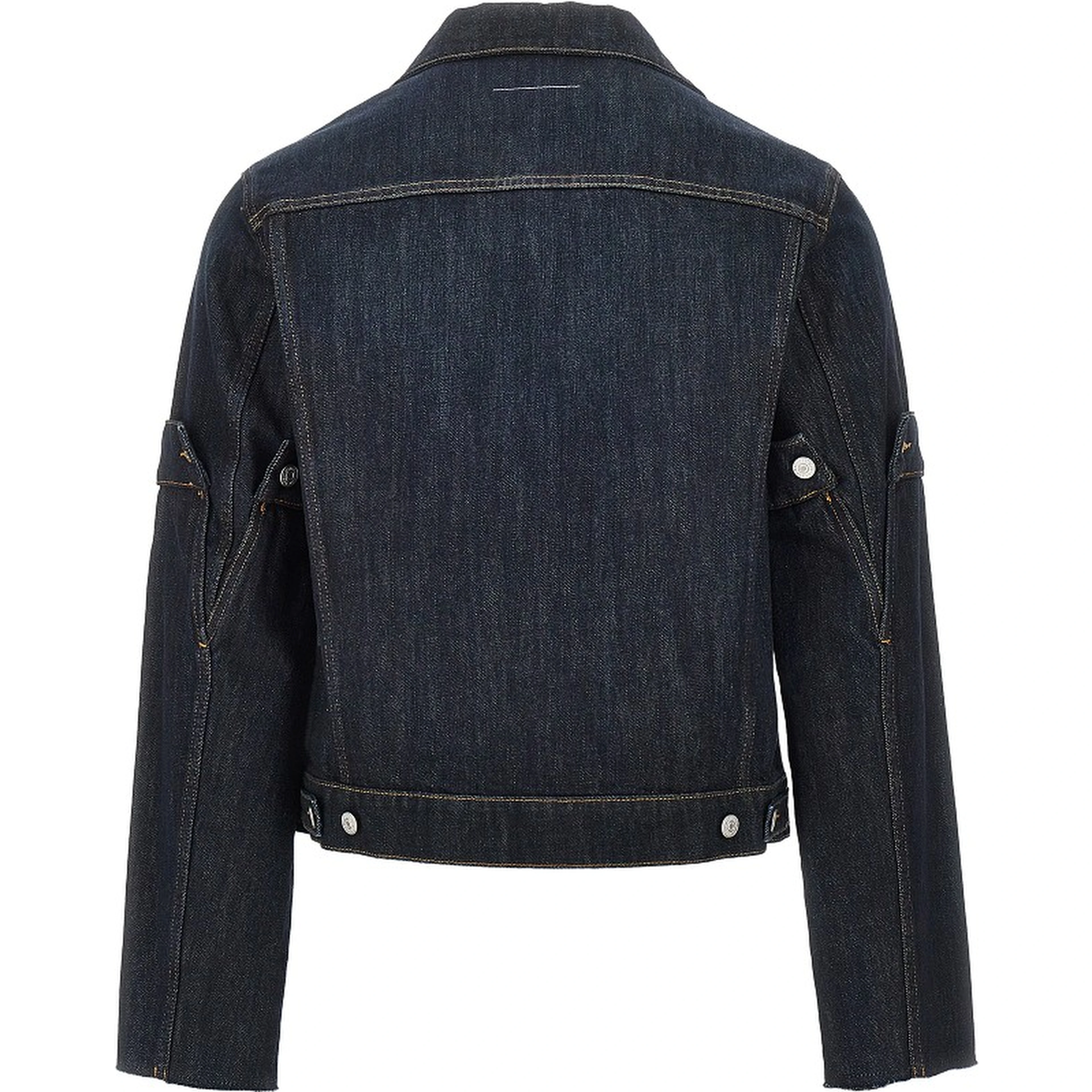Upside-down sleeves denim jacket