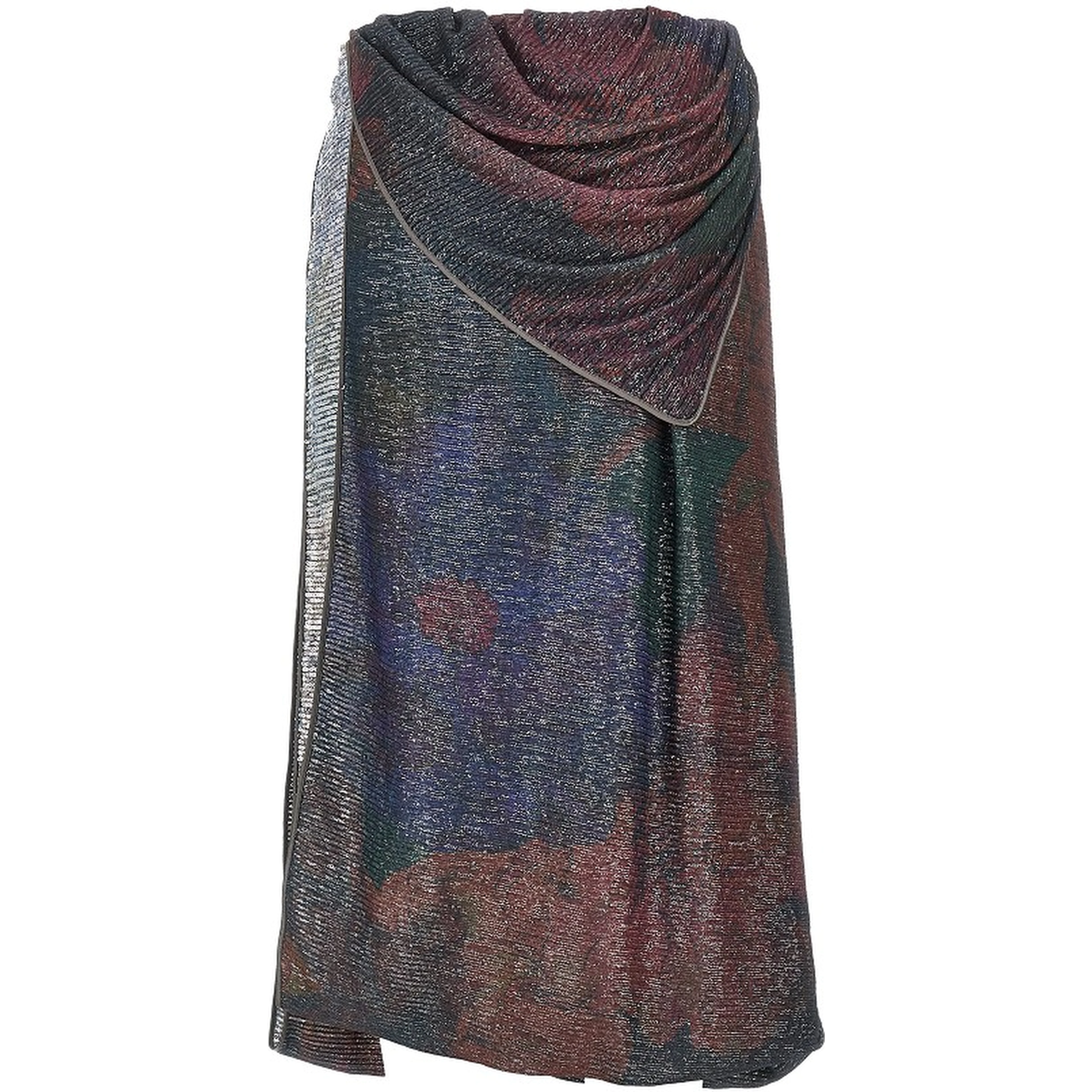 Sequinned draped midi skirt