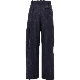 Pinstriped flannel cargo pants