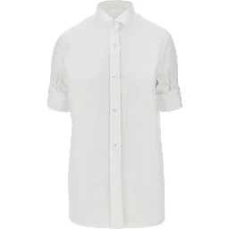Cotton poplin short-sleeved shirt