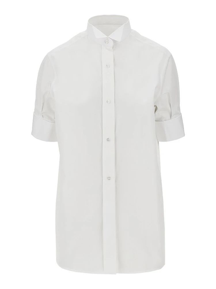Cotton poplin short-sleeved shirt
