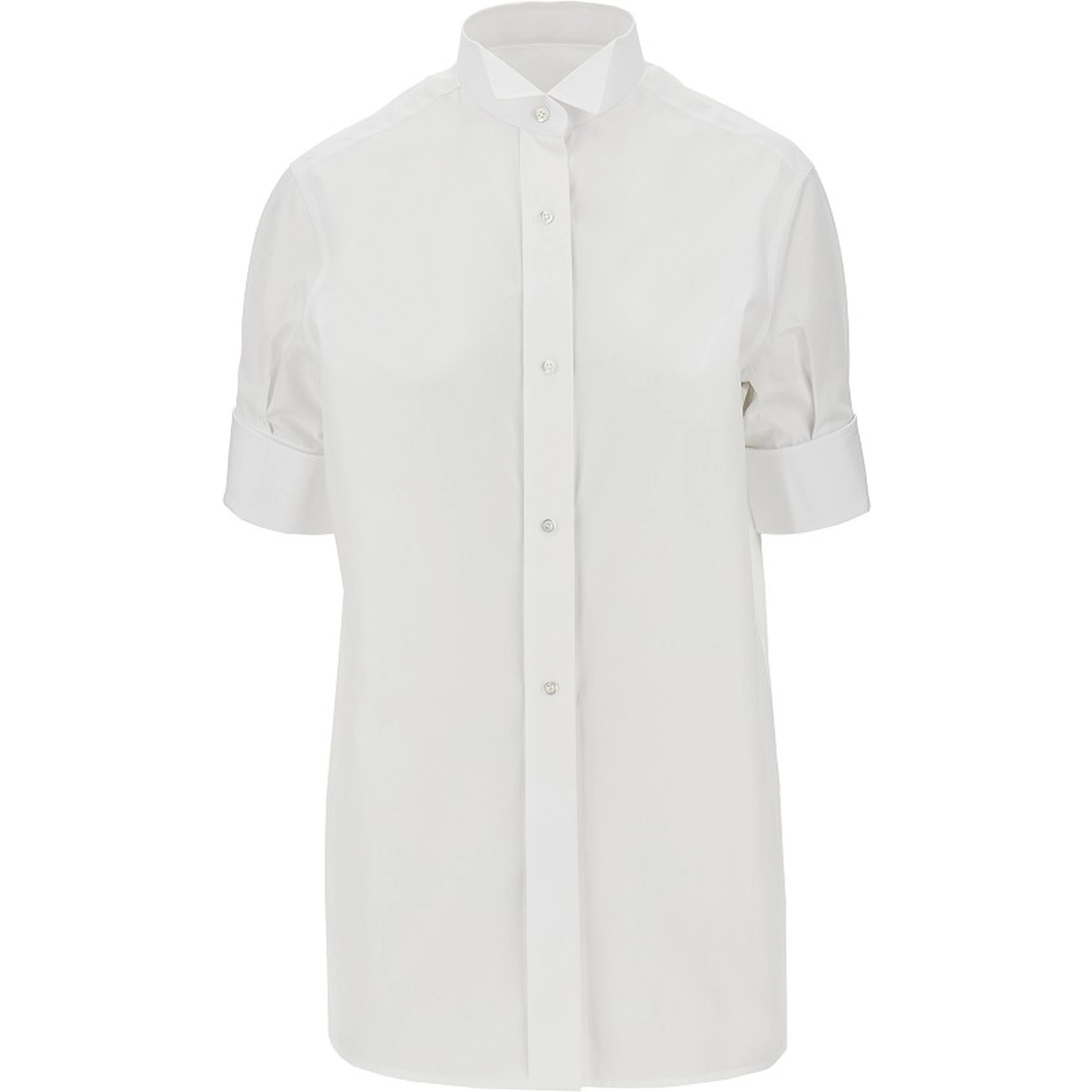 Cotton poplin short-sleeved shirt