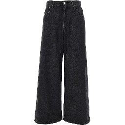 Oversized jeans with drawstring