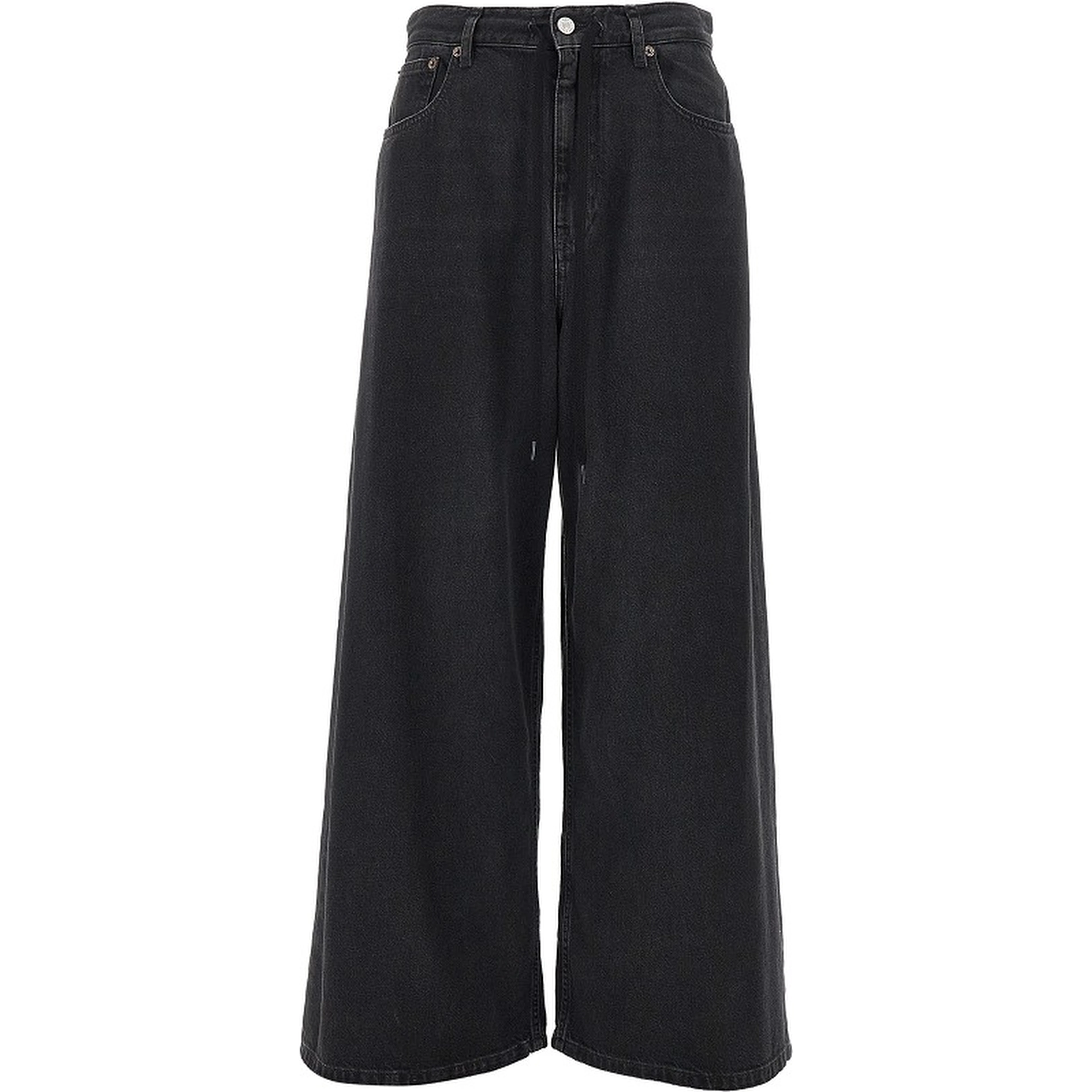 Oversized jeans with drawstring