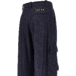 Pinstriped flannel cargo pants