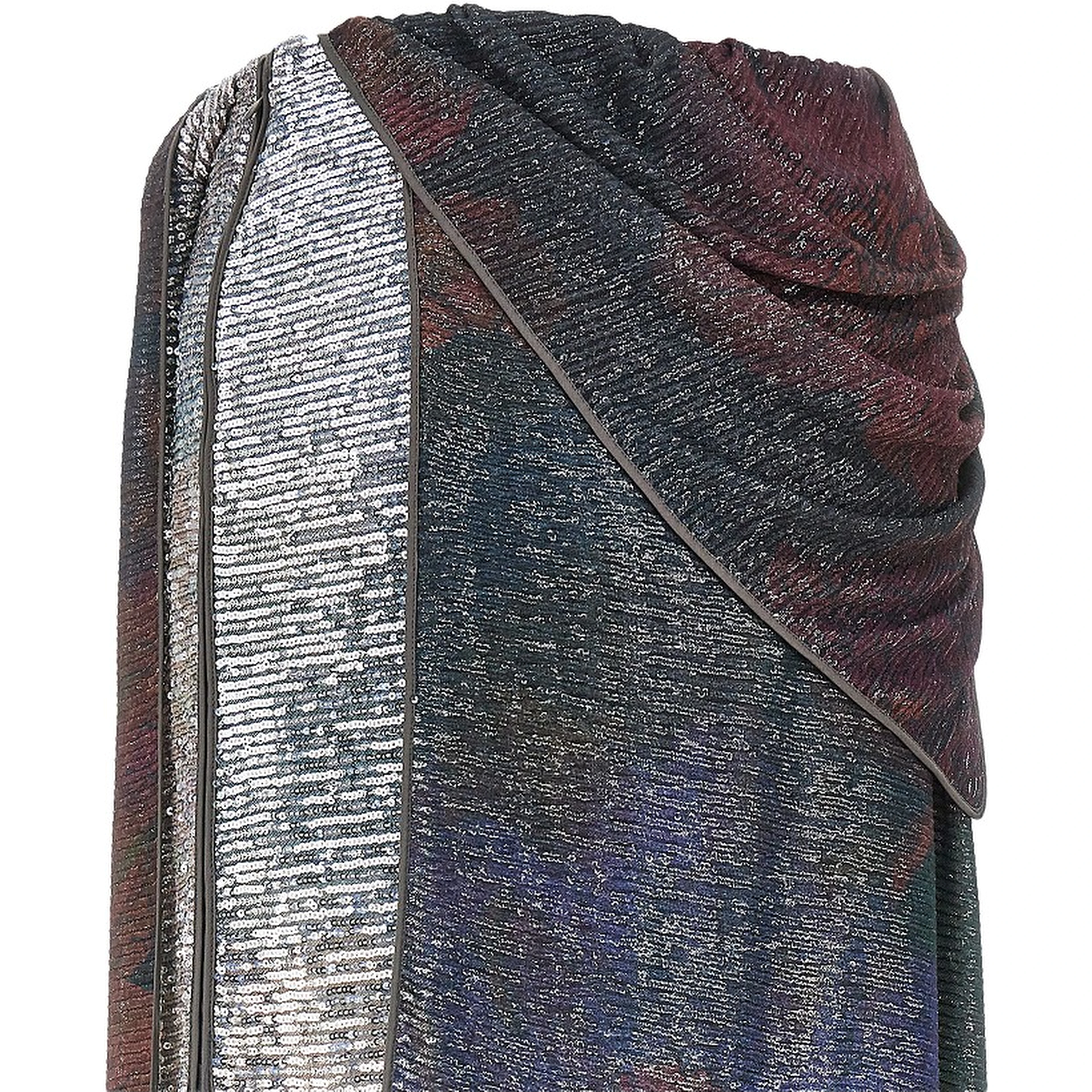 Sequinned draped midi skirt