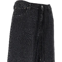 Oversized jeans with drawstring
