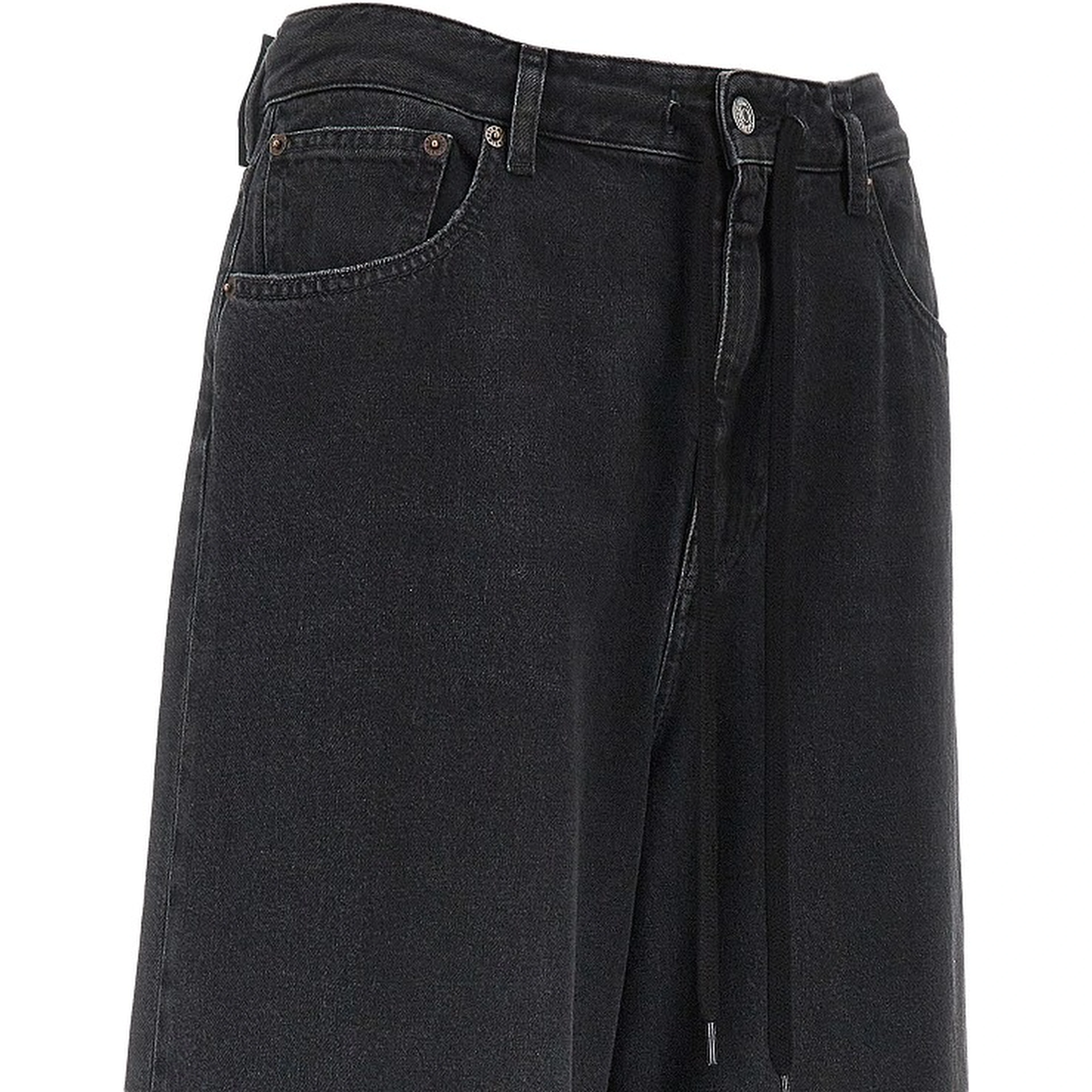Oversized jeans with drawstring