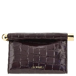 'Rond Carré' croco-embossed leather clutch