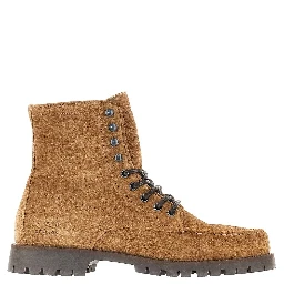 Suede leather laced boots