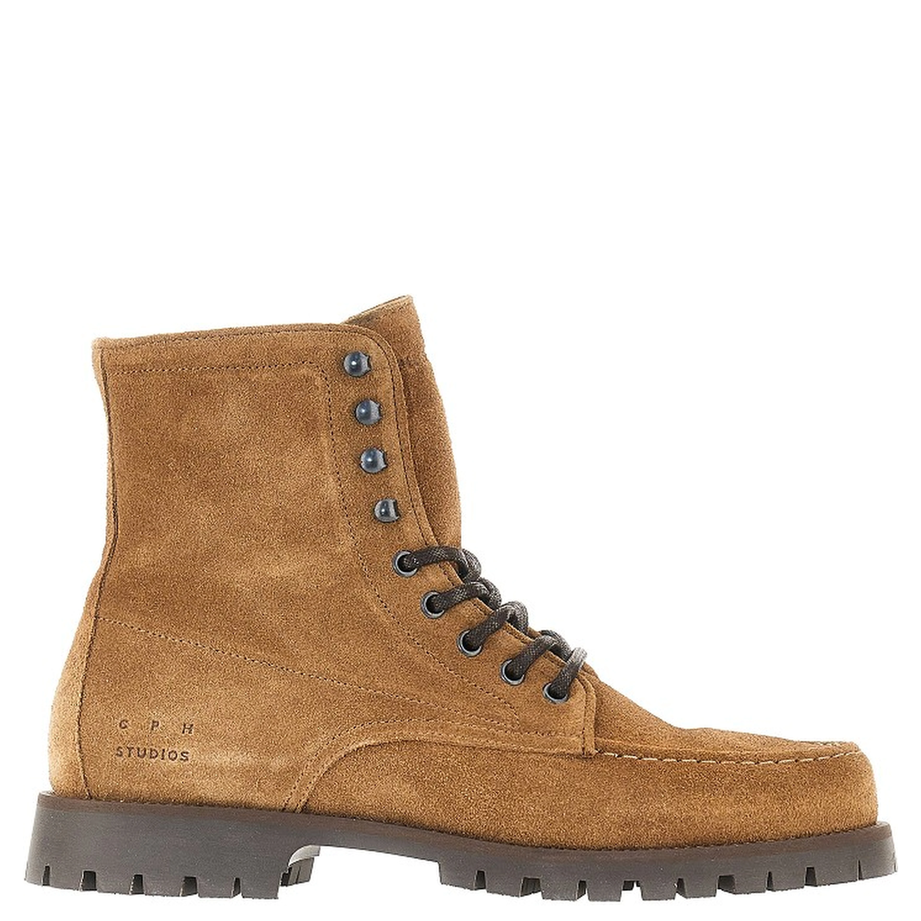 Suede leather laced boots