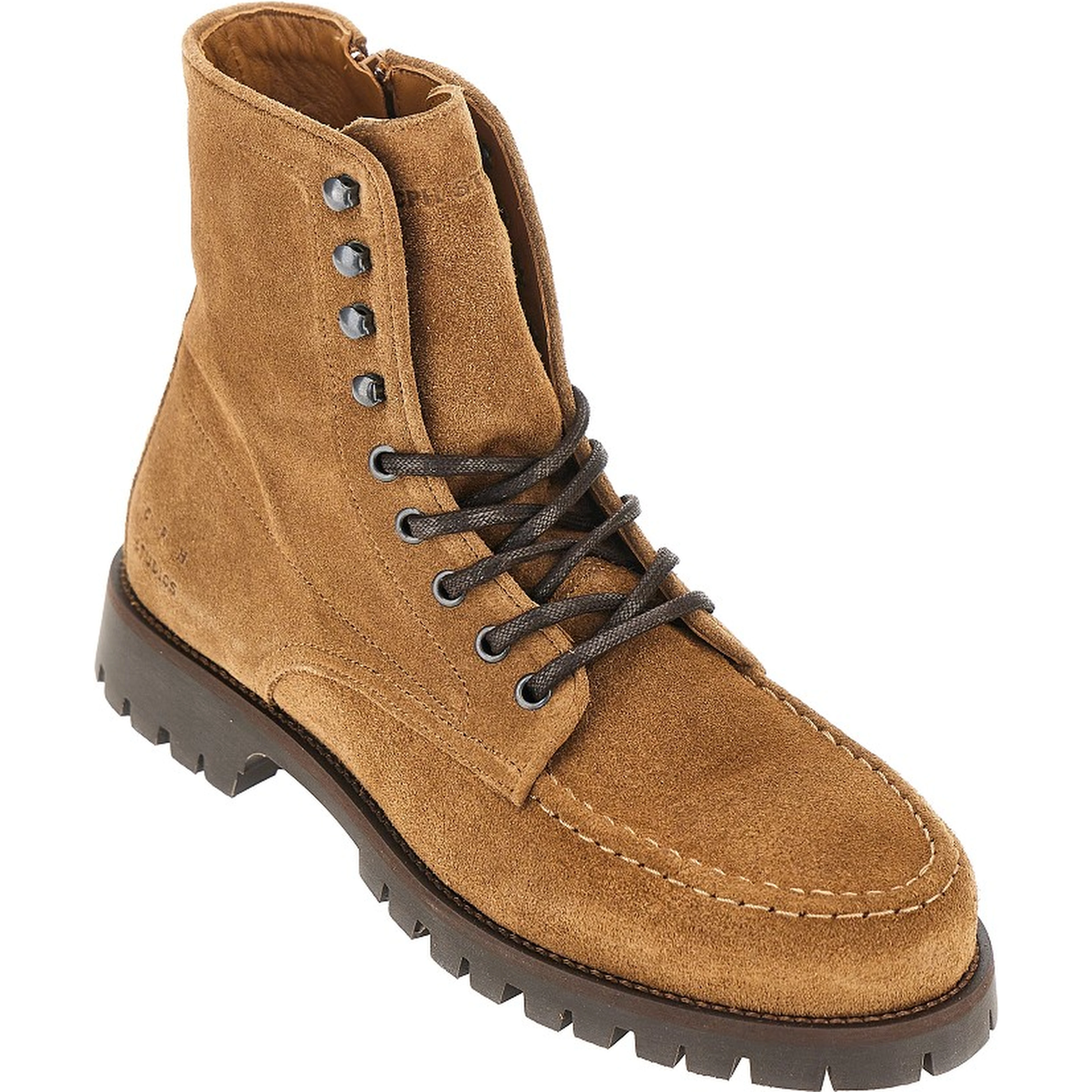 Suede leather laced boots