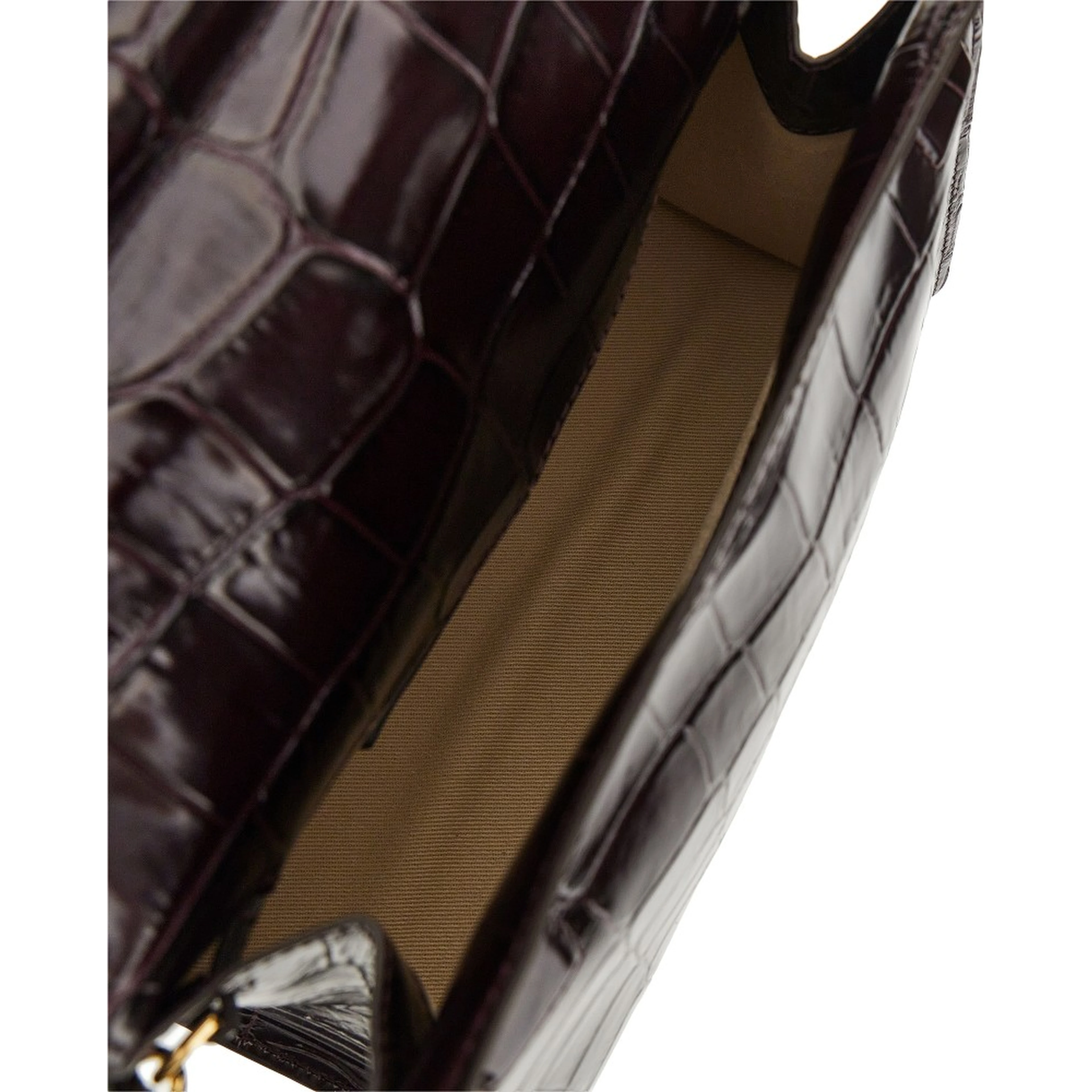 'Rond Carré' croco-embossed leather clutch