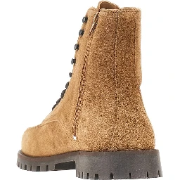 Suede leather laced boots