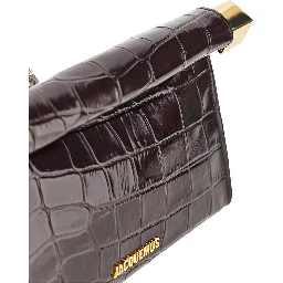 'Rond Carré' croco-embossed leather clutch