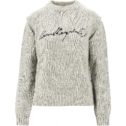 Calligraphic print sweater