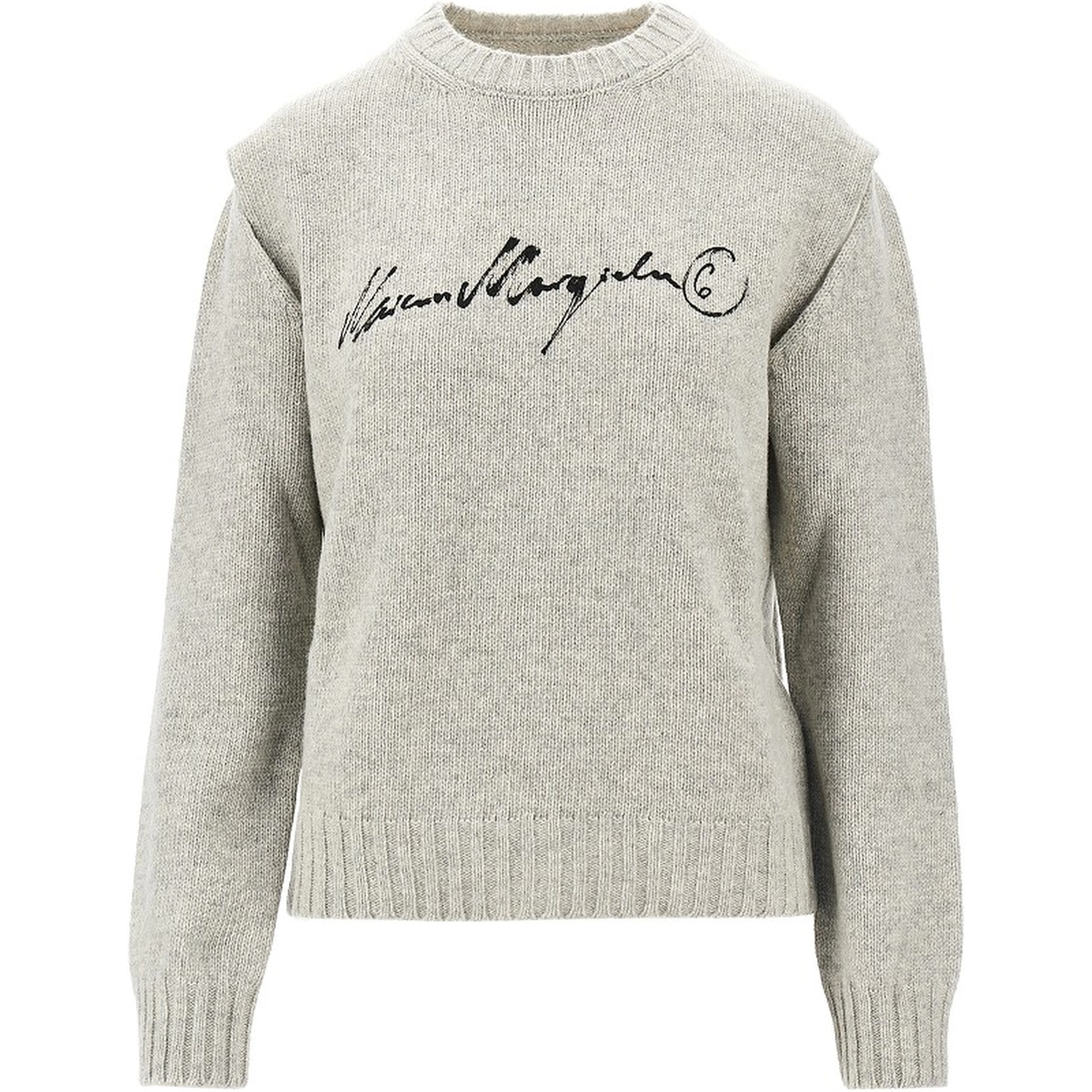 Calligraphic print sweater