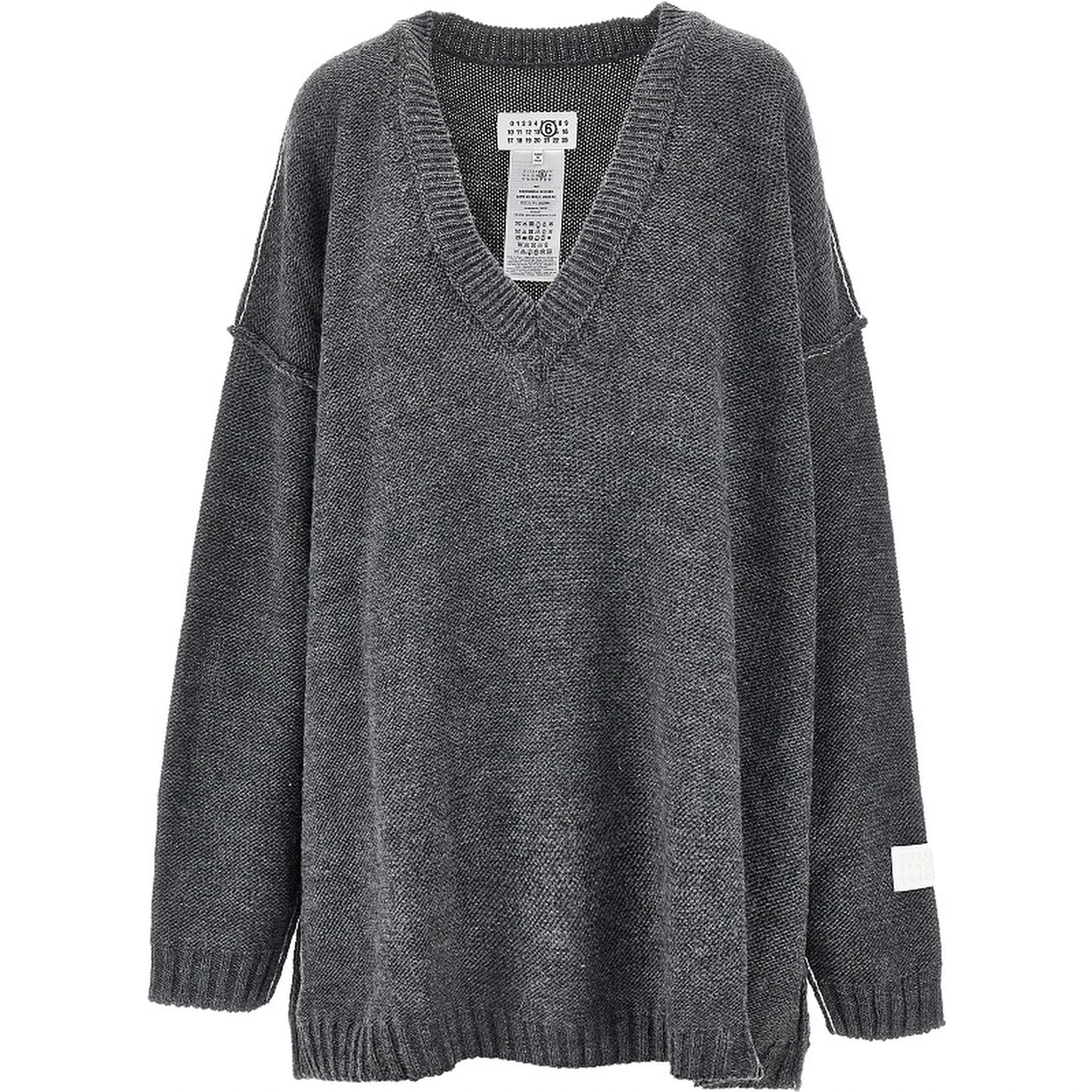 Inside-out knit oversized sweater