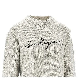 Calligraphic print sweater