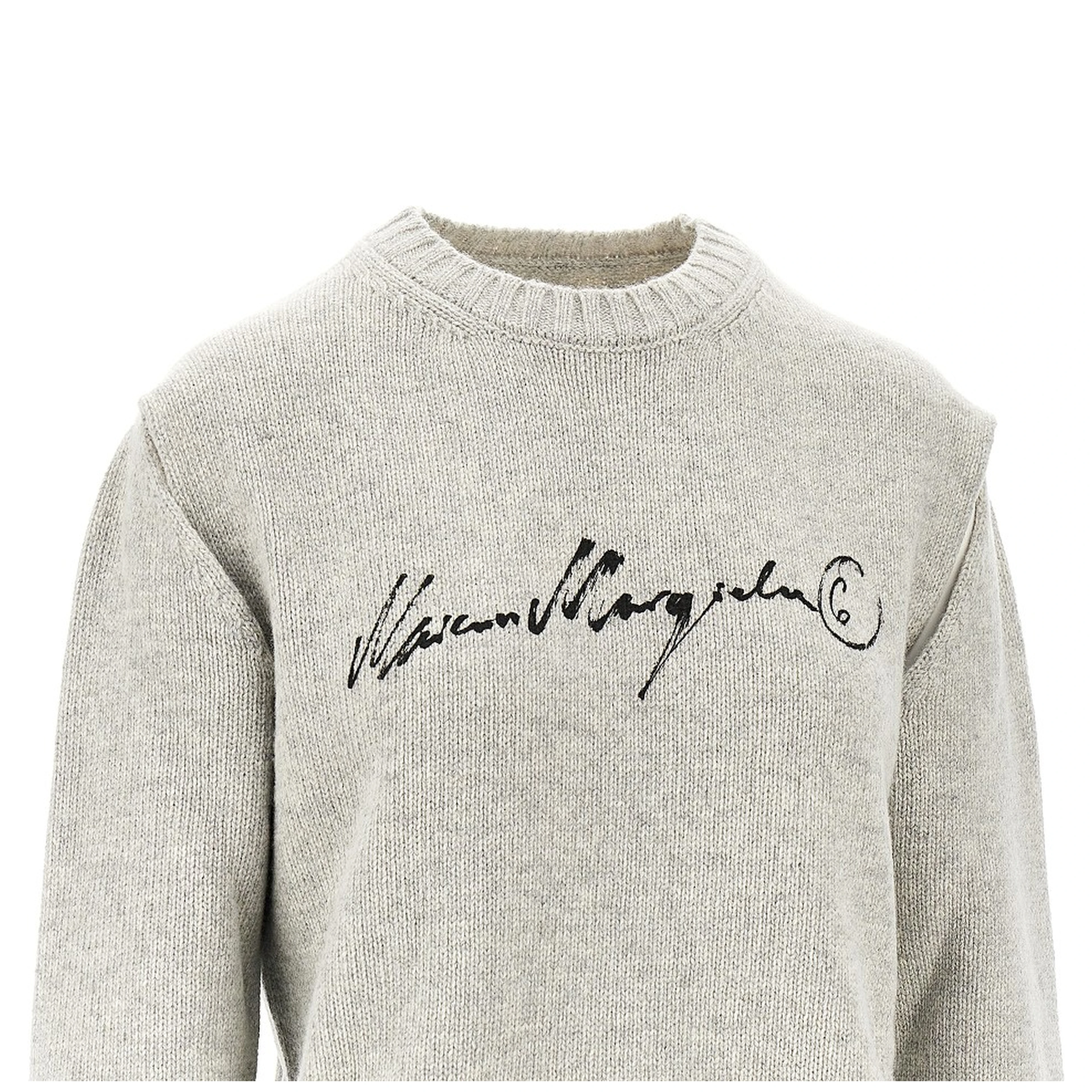 Calligraphic print sweater