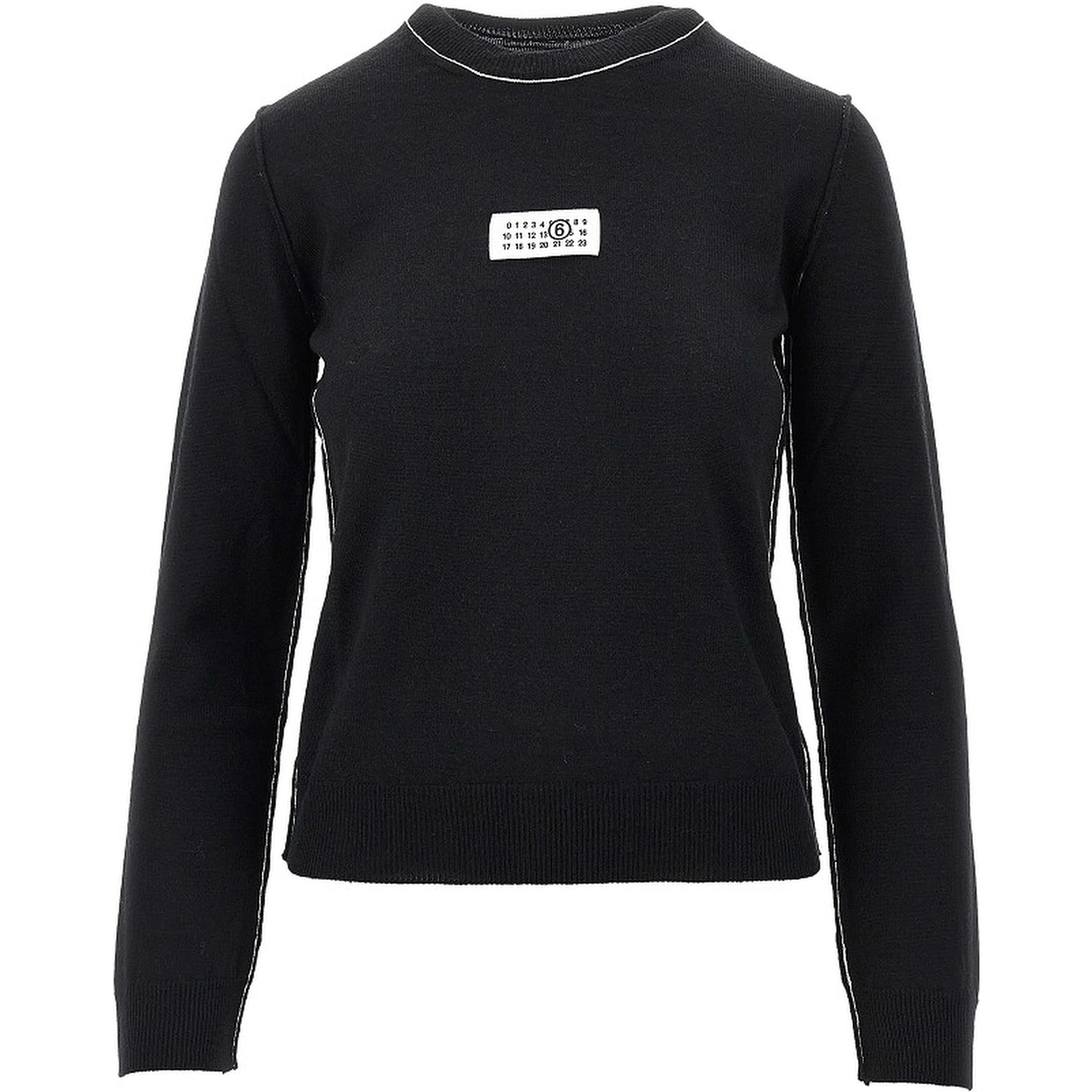 Wool-blend sweater with logo label