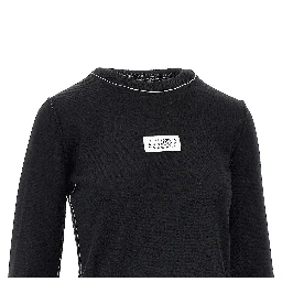 Wool-blend sweater with logo label